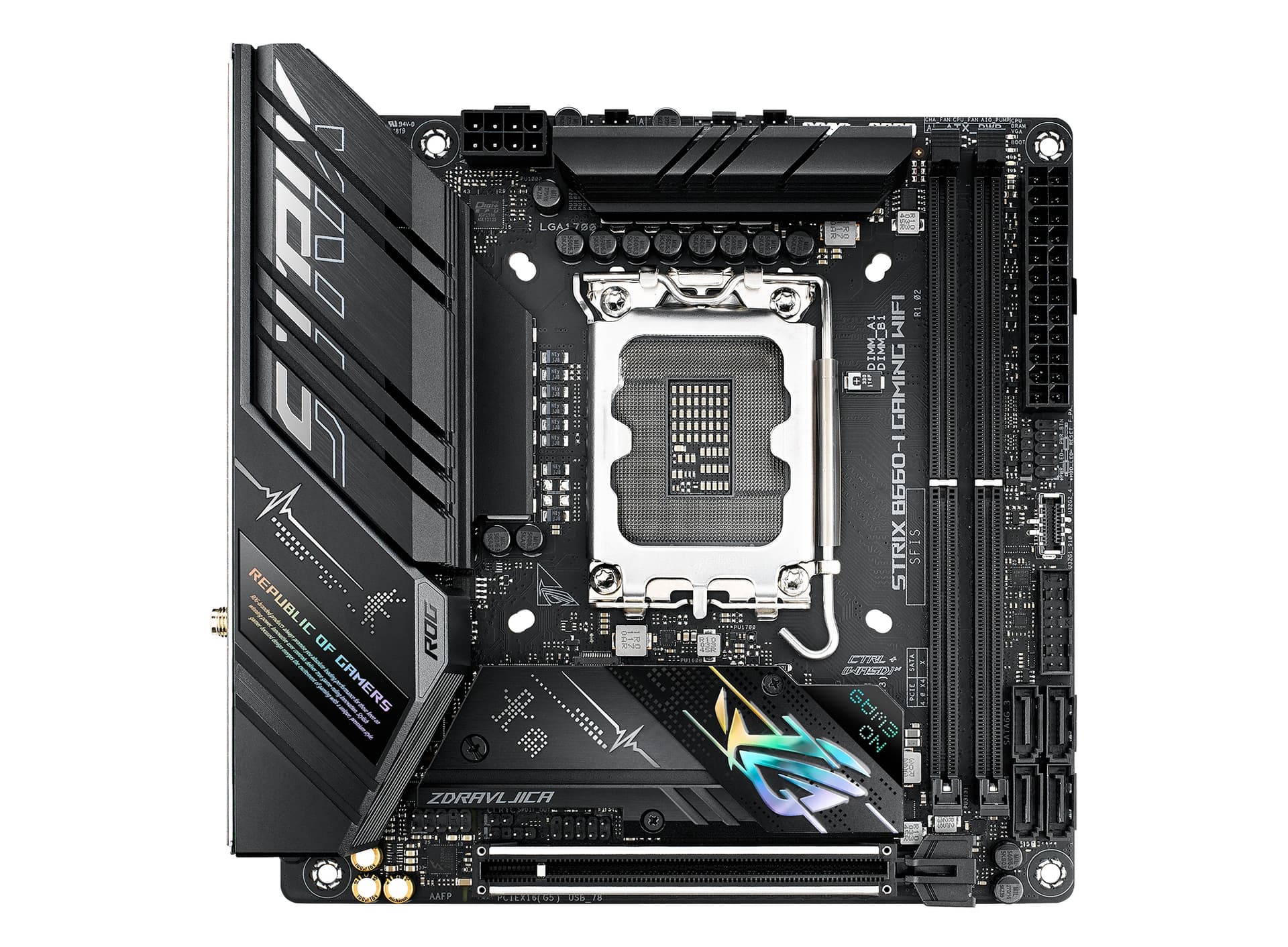 PLACA de BAZA Asus "RS B660-I WIFI", skt LGA 1700, mini ITX, Intel B660, 2 x DDR5, max. 64 GB, 4 x SATA, 2 x M.2, 7.1, "RS B660-I WIFI"