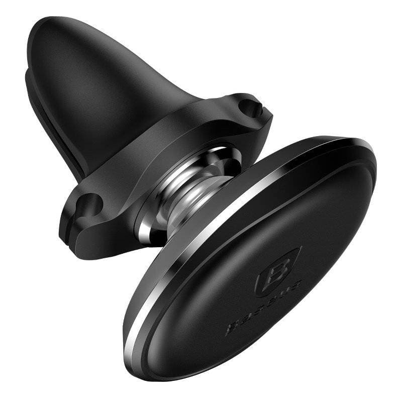 SUPORT AUTO Baseus Magnetic pt. SmartPhone, fixare bord in grila de ventilatie, rotire 360 grade, in partile laterale are 2 prinderi pentru 2 cabluri, negru "SUGX-A01" - 6953156260573 — miniatură