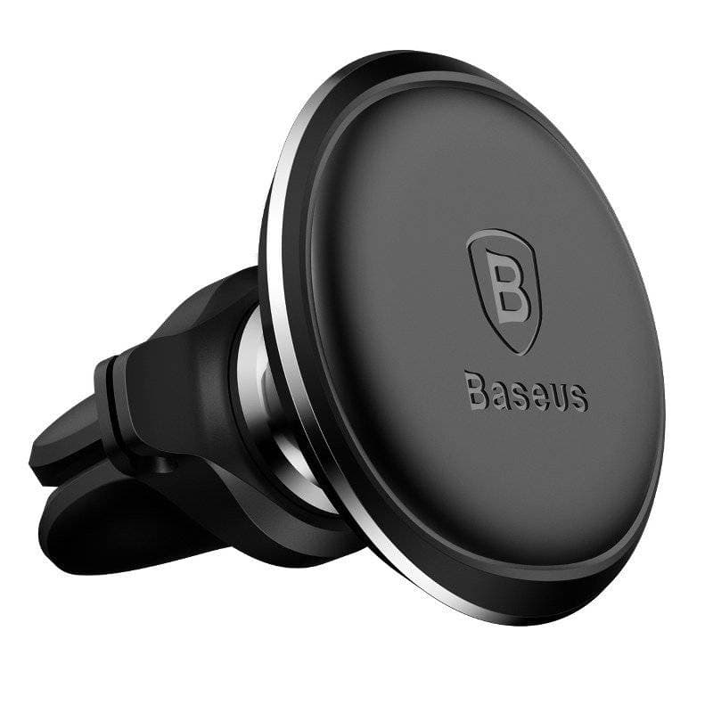 SUPORT AUTO Baseus Magnetic pt. SmartPhone, fixare bord in grila de ventilatie, rotire 360 grade, in partile laterale are 2 prinderi pentru 2 cabluri, negru "SUGX-A01" - 6953156260573 — miniatură