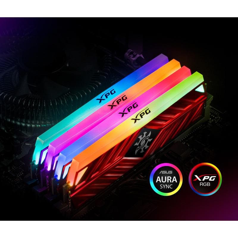 Memorie DDR Adata - gaming DDR4 32 GB, frecventa 3200 MHz, 16 GB x 2 module, radiator, iluminare RGB, "AX4U320016G16A-DT4" — miniatură