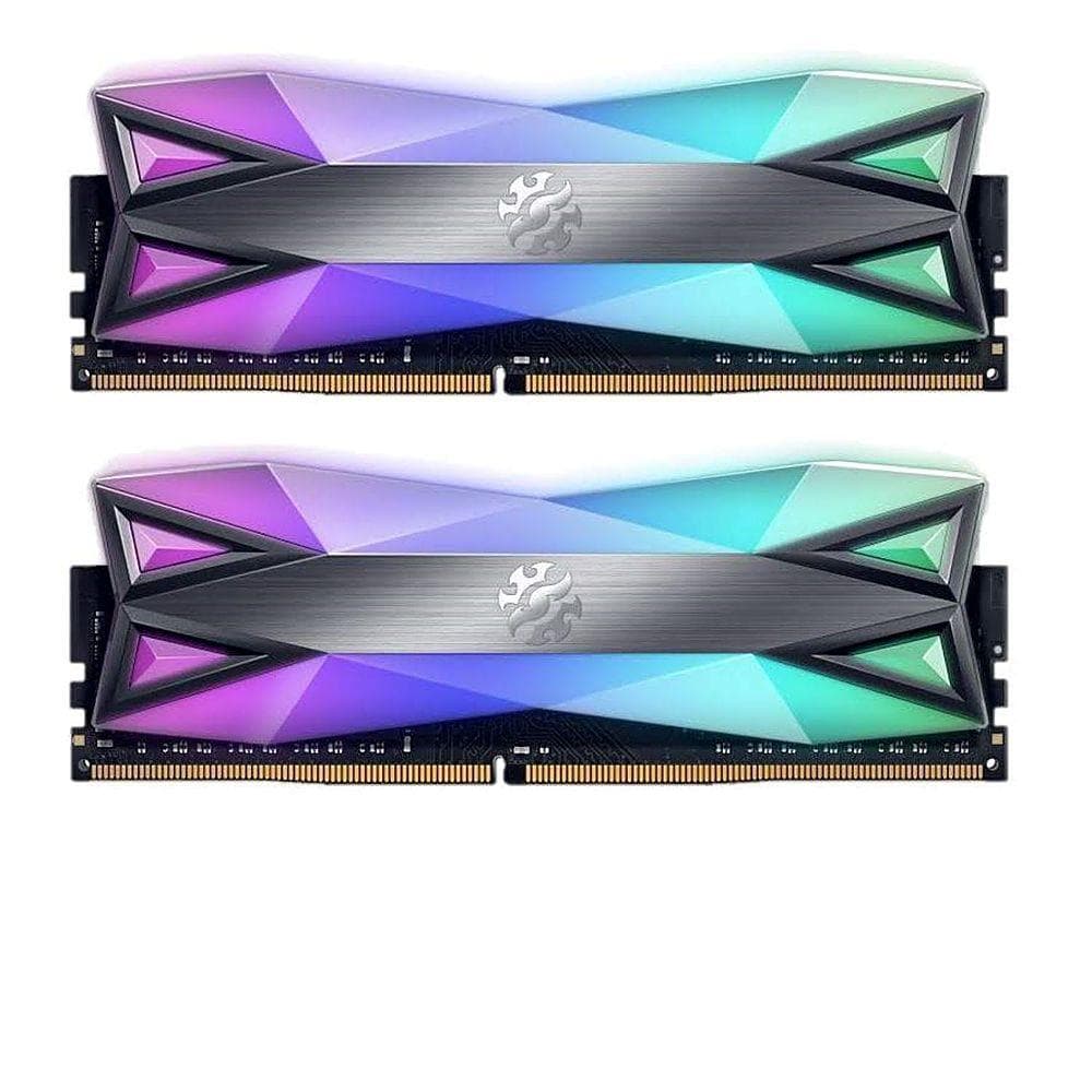 Memorie DDR Adata - gaming DDR4 16 GB, frecventa 3200 MHz, 8 GB x 2 module, radiator, iluminare RGB, "AX4U32008G16A-DT60"