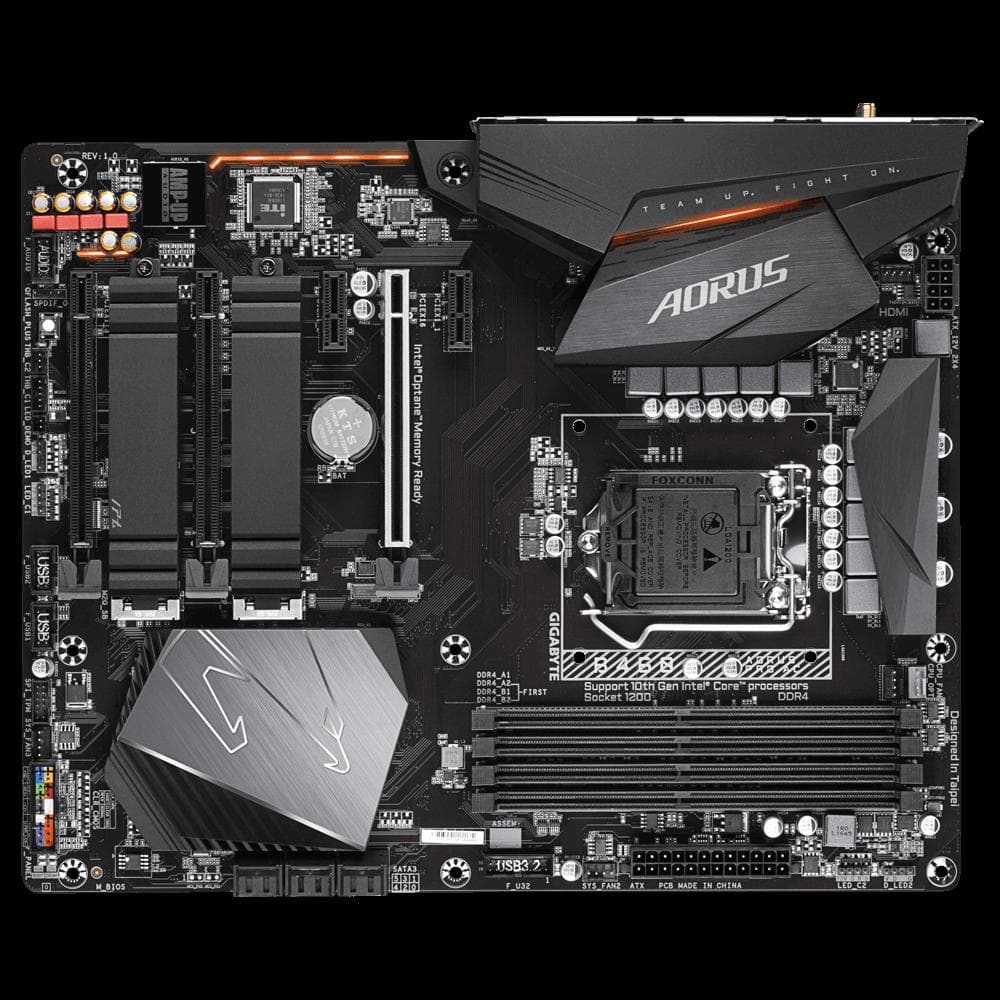 PLACA de BAZA Gigabyte "B460 AORUS PRO AC", skt LGA 1200, ATX, Intel B460, 4 x DDR4, max. 128 GB, 6 x SATA, 2 x M.2, 7.1, "B460 AORUS PRO AC" — miniatură