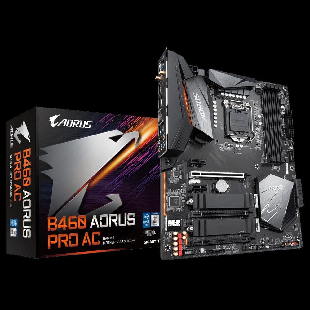 PLACA de BAZA Gigabyte "B460 AORUS PRO AC", skt LGA 1200, ATX, Intel B460, 4 x DDR4, max. 128 GB, 6 x SATA, 2 x M.2, 7.1, "B460 AORUS PRO AC"