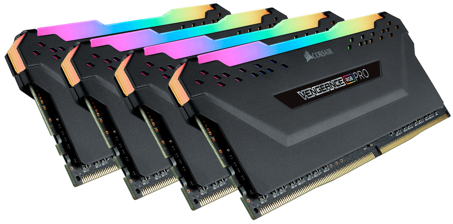 Memorie DDR Corsair DDR4 64 GB, frecventa 3200 MHz, 16 GB x 4 module, radiator, iluminare RGB, "CMW64GX4M4E3200C16"
