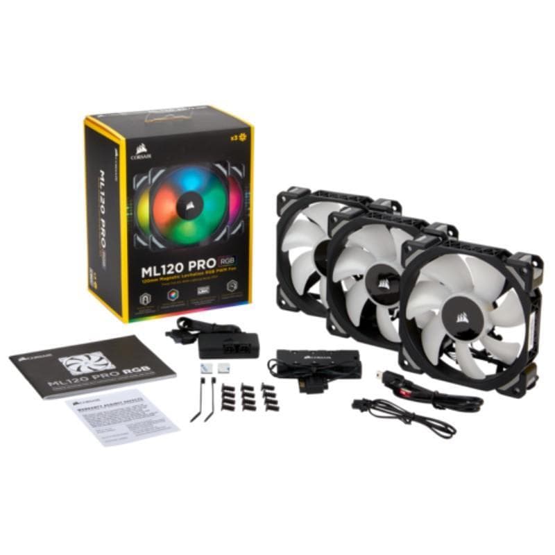 VENTILATOR Corsair, pt carcasa PC, 120 mm, 1600 rpm, LED RGB, 3 ventilatoare, "CO-9050076-WW" — miniatură