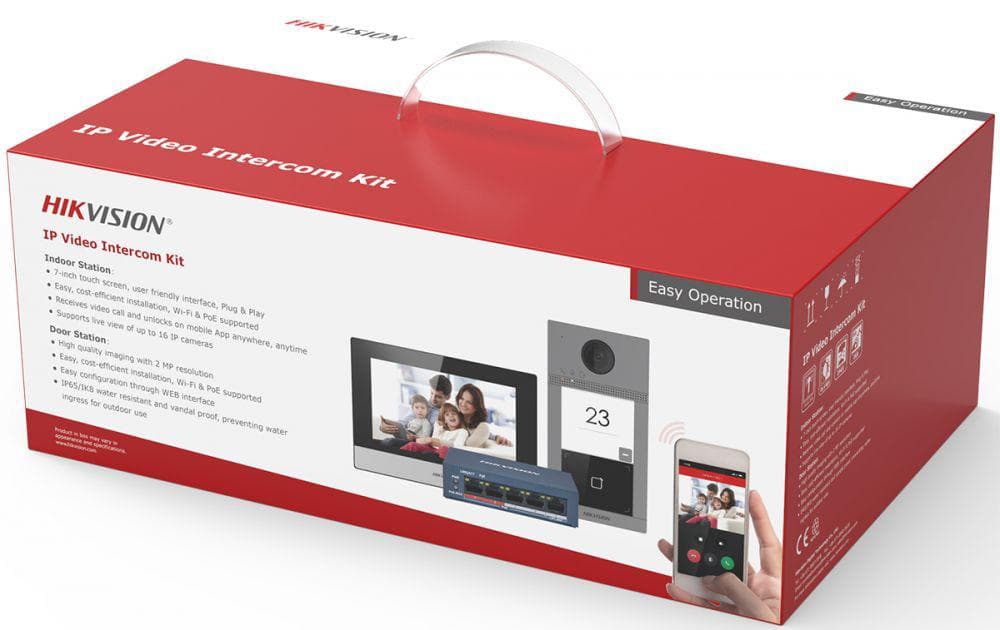KIT VIDEOINTERON IP 1FAMILIE "DS-KIS604-S(B)"