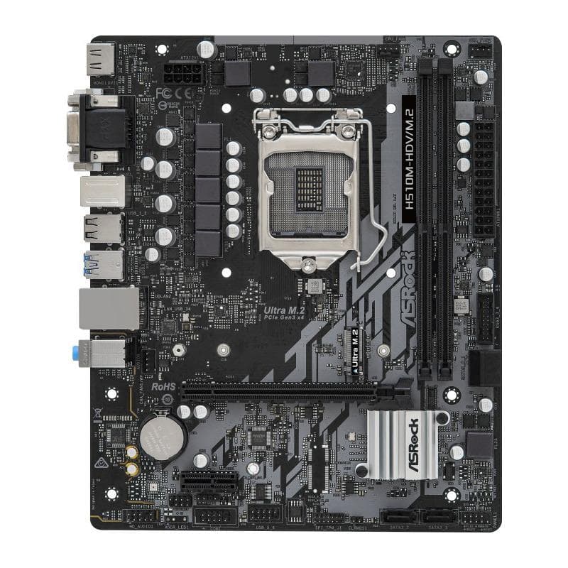 PLACA de BAZA Asrock "H510M-HDV/M.2", skt LGA 1200, mATX, Intel H510, 2 x DDR4, max. 64 GB, 4 x SATA, 1 x M.2, 7.1, "H510M-HDV/M.2"