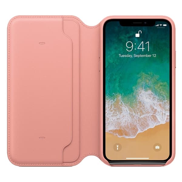 HUSA Smartphone Apple, pt iPhone X, tip back cover (protectie spate), piele, ultrasubtire, roz, "mrgf2zm/a" — miniatură
