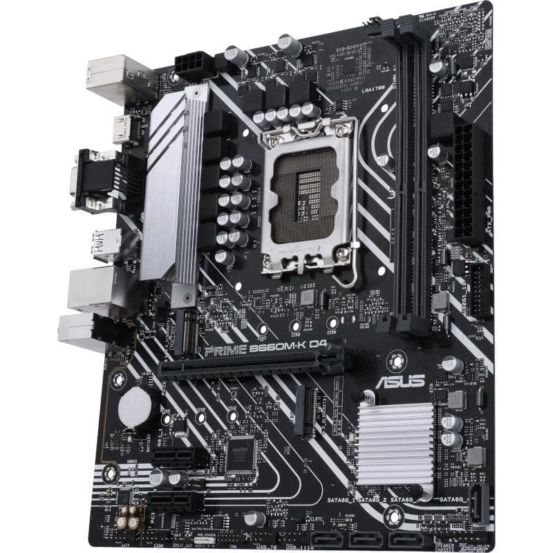 PLACA de BAZA Asus "Prime B660M-K D4", skt LGA 1700, mATX, Intel B660, 4 x DDR4, max. 128 GB, 4 x SATA, 2 x M.2, 7.1, "Prime B660M-K D4" — miniatură