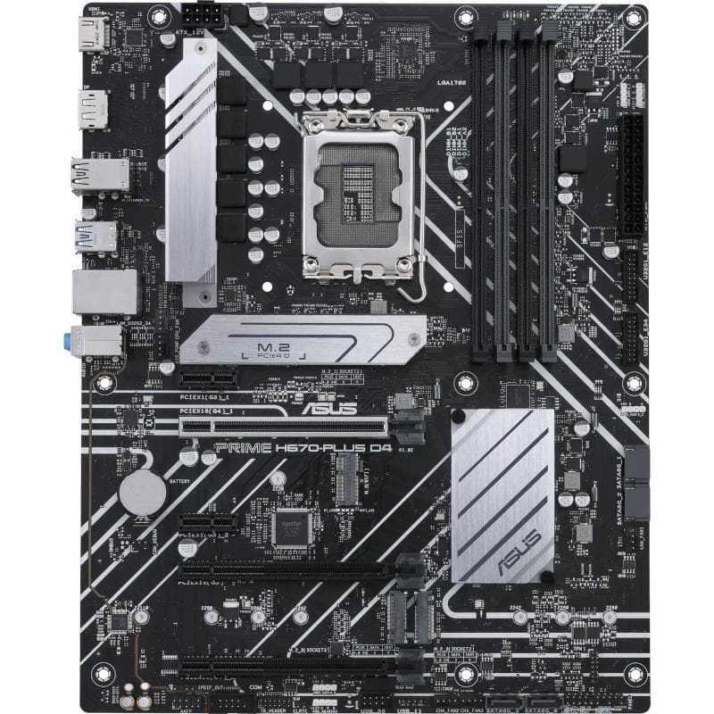 PLACA de BAZA Asus "PRIME H670-PLUS D4", skt LGA 1700, ATX, Intel H670, 4 x DDR4, max. 128 GB, 4 x SATA, 3 x M.2, 7.1, "PRIME H670-PLUS D4" — miniatură