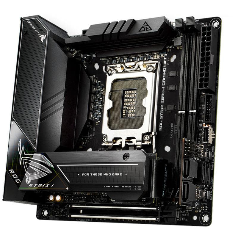 PLACA de BAZA Asus "RS Z690-I WIFI", skt LGA 1700, mini ITX, Intel Z690, 4 x DDR5, max. 128 GB, 6 x SATA, 3 x M.2, 7.1, "RS Z690-I WIFI" — miniatură