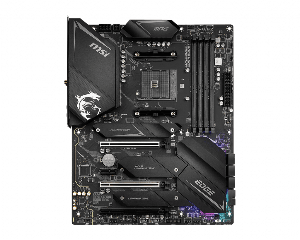 PLACA de BAZA MSI "X570S EDGE MAX WIF", skt AM4, ATX, AMD X570, 4 x DDR4, max. 128 GB, 6 x SATA, 3 x M.2, 7.1, "X570S EDGE MAX WIF" — miniatură