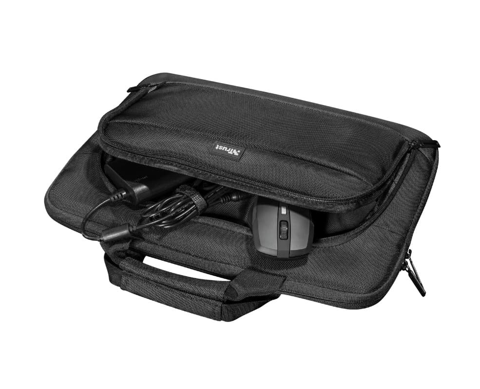 GEANTA TRUST, pt. notebook de max 14 inch, 1 compartiment, buzunar frontal, , poliester, negru, "TR-24394" — miniatură
