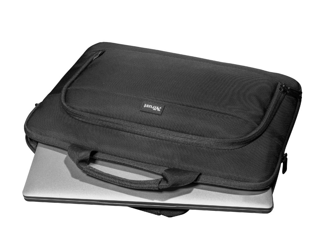 GEANTA TRUST, pt. notebook de max 14 inch, 1 compartiment, buzunar frontal, , poliester, negru, "TR-24394" — miniatură