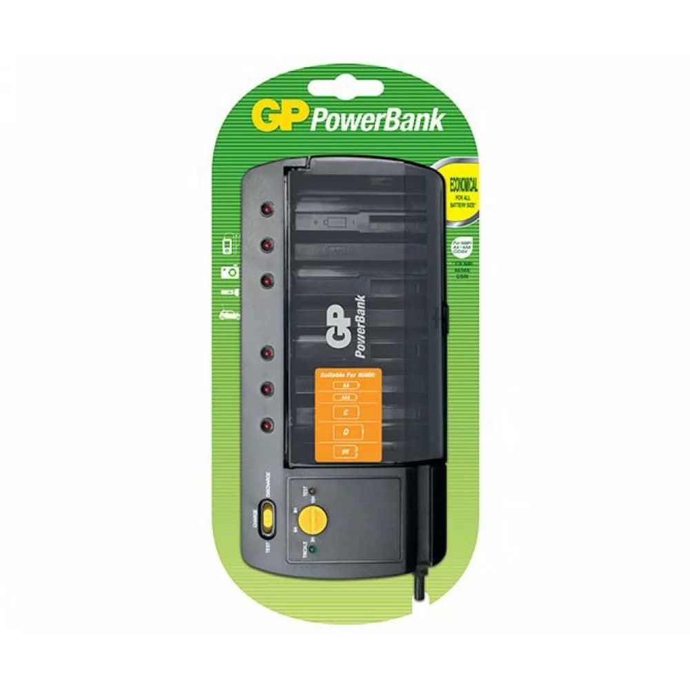 Incarcator GP Batteries, ReCyko compatibil NiMH universal (AA/AAA/9V/C/D), nu include acumulatori, wall charger, 4 LED-uri indicare incarcare, "GPPB320GS-UE1" "GPACCPB32000" — miniatură