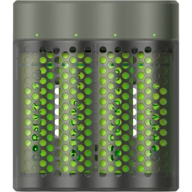 Incarcator GP Batteries, Recyko compatibil NiMH (AA/AAA), include 4 x 2700 mAh AA (R6), incarcare USB, 4 LED-uri indicare incarcare, "GPM451/270AAHCE-2EB4" "GPACSM451002" — miniatură