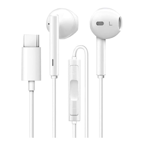 CASTI Huawei CM 33, pt. smartphone, cu fir, intraauriculare - butoni, microfon pe fir, conectare prin USB Type-C sunet, alb, "55030088"