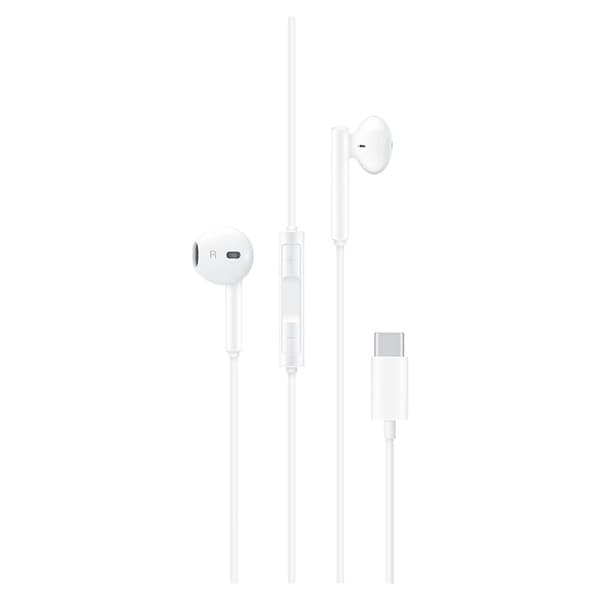 CASTI Huawei CM 33, pt. smartphone, cu fir, intraauriculare - butoni, microfon pe fir, conectare prin USB Type-C sunet, alb, "55030088" — miniatură