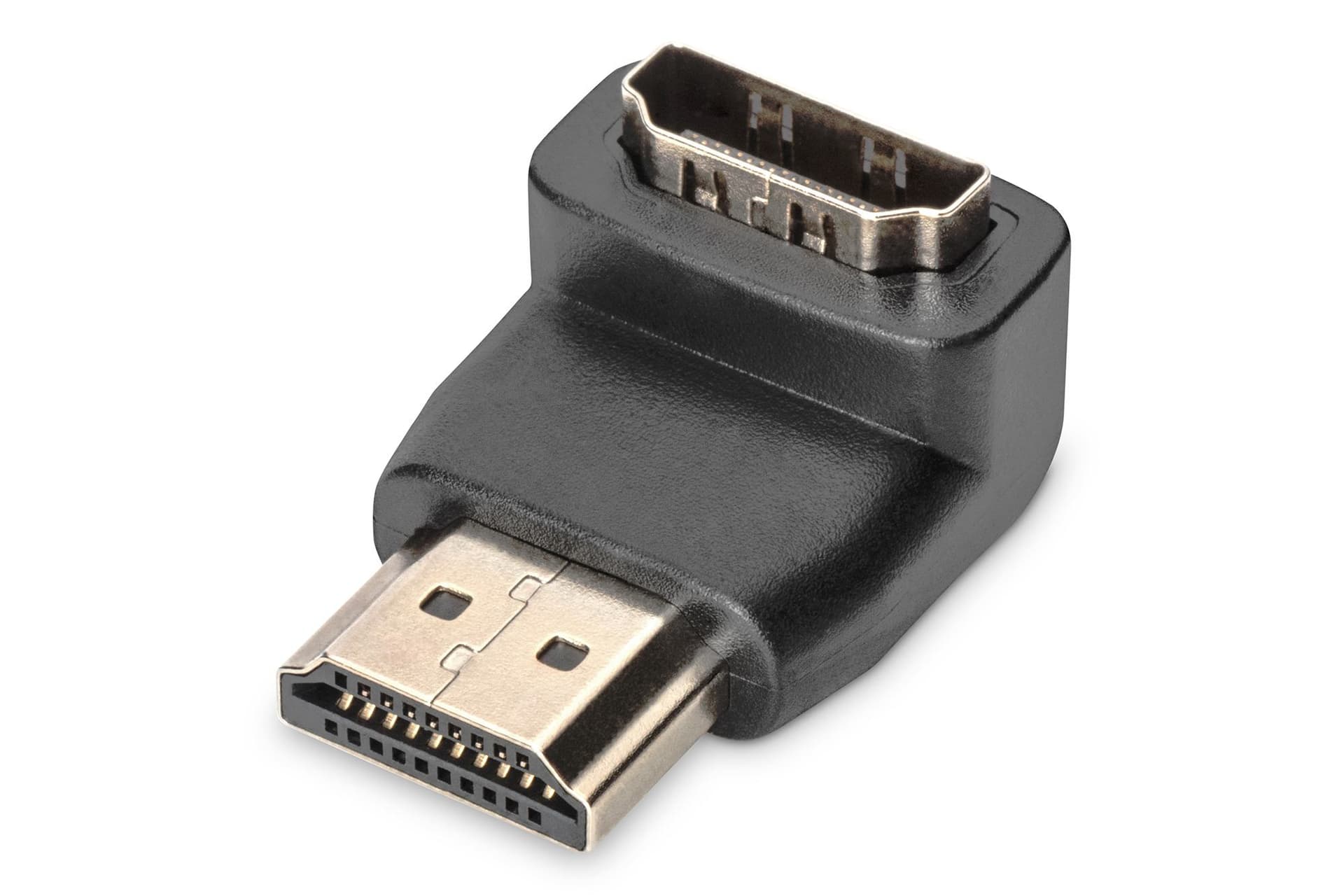 ASSMANN HDMI adapter type A 90deg angled M/F Ultra HD 60p bl gold "AK-330502-000-S"