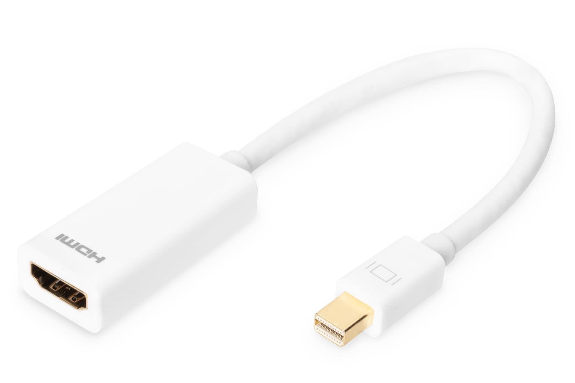 DIGITUS DisplayPort adapter cable mini DP - HDMI type A M/F 0.15m DP 1.1a compatible CE wh "AK-340404-001-W"