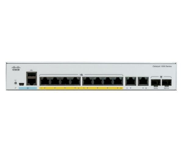 SWITCH. PoE CISCO, "Catalyst 1000"port Gigabit x 8, SFP SFP x 2, managed, rackabil, carcasa metalica, "C1000-8P-2G-L"