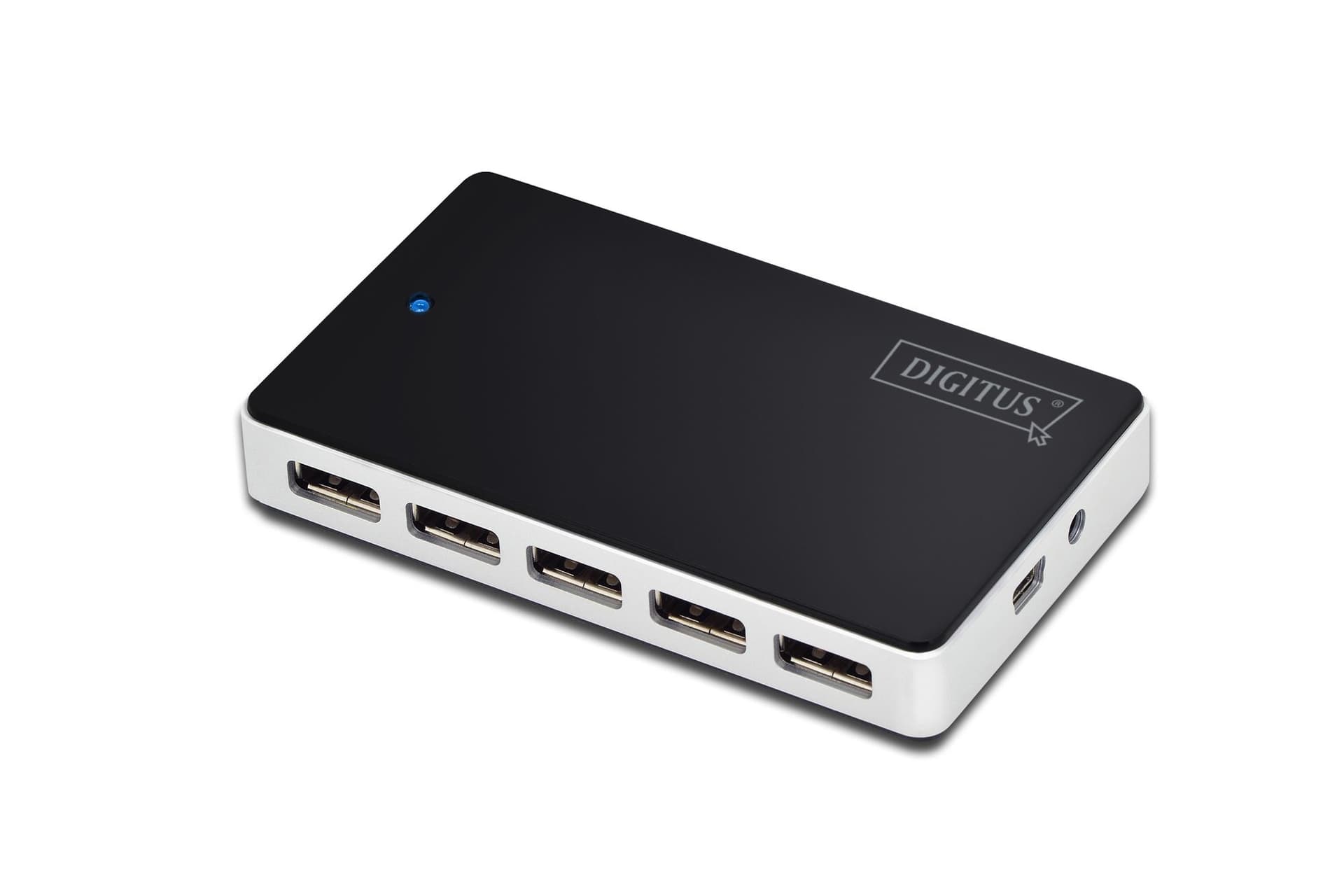 DIGITUS USB 2.0 10-Port Hub 10x USB A/F 1x USB mini incl. USB cable si power supply "DA-70229"