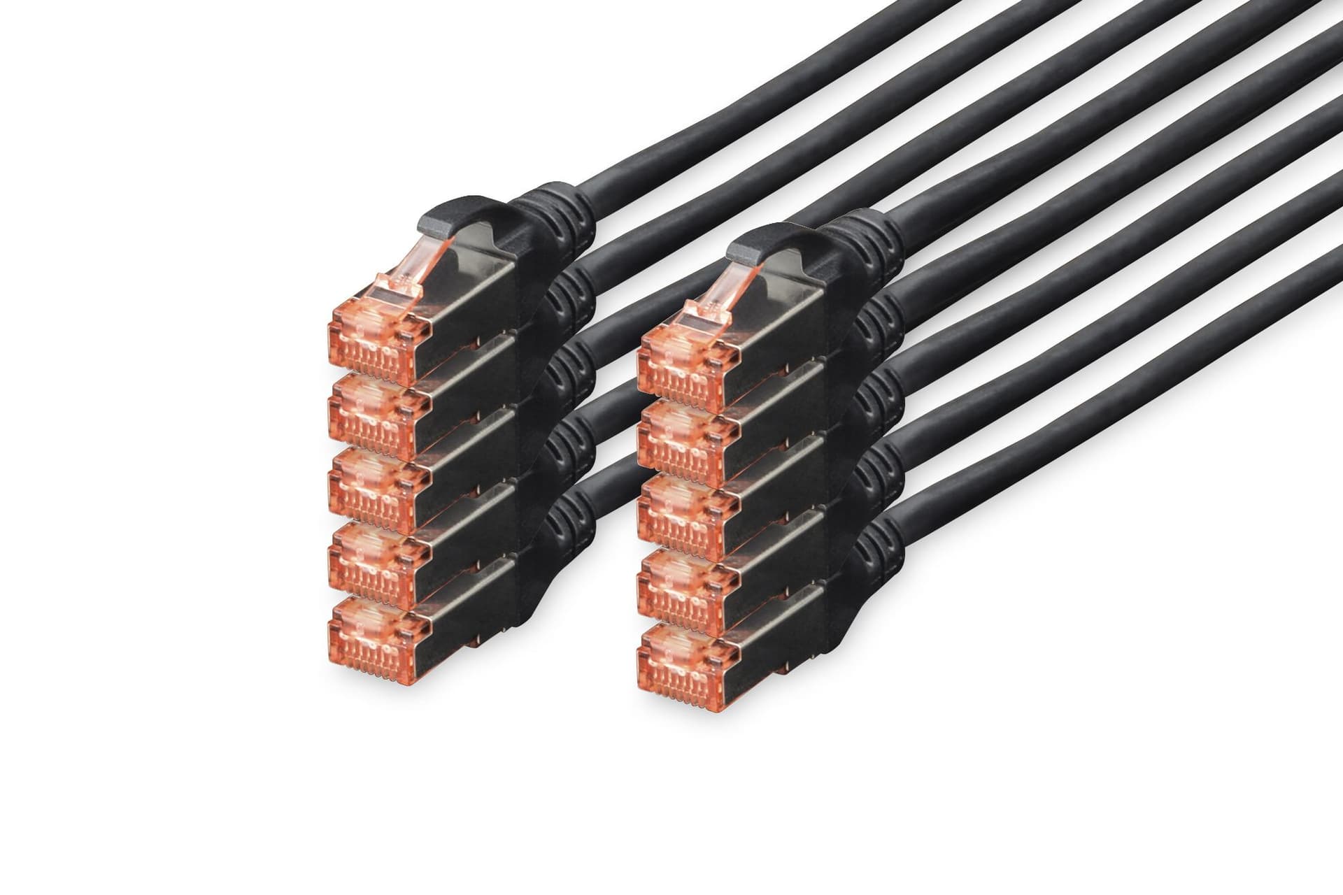 DIGITUS CAT 6 S-FTP patch cable Cu LSZH AWG 27/7 length 1 m 10 pieces color black "DK-1644-010-BL-10"