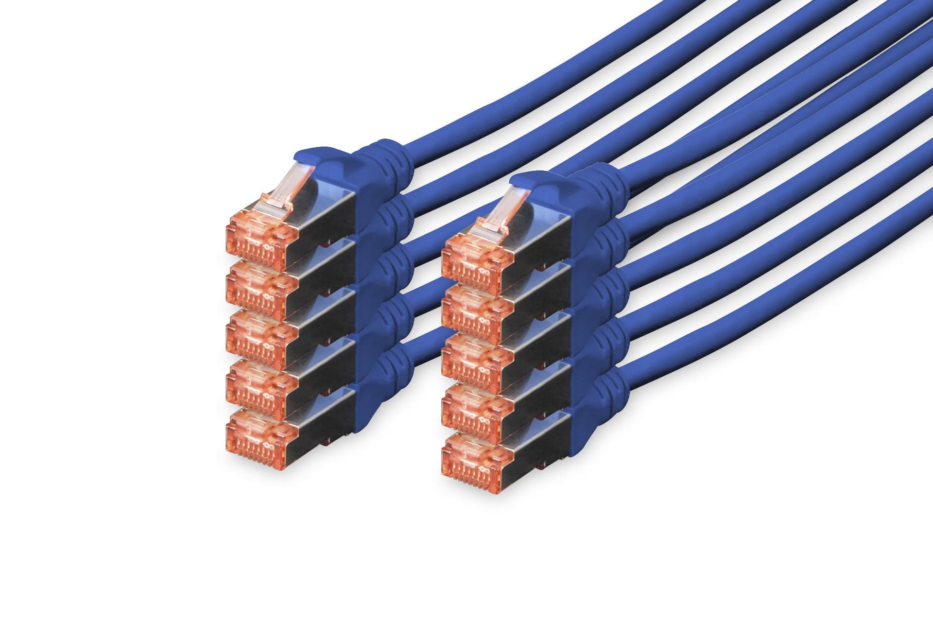 DIGITUS CAT 6 S-FTP patch cable Cu LSZH AWG 27/7 length 3 m 10 pieces color blue "DK-1644-030-B-10"