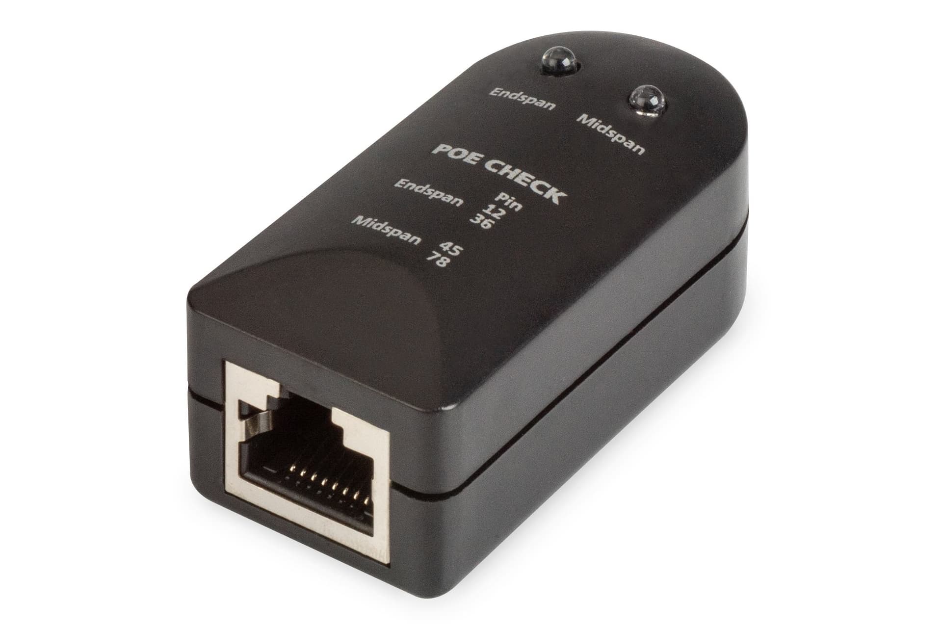 DIGITUS PoE Tester Identifies mid-span end-span and 4-pair PoE tested IEEE802.3af / at PoE "DN-95210"