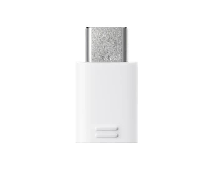 Adaptor USB smartphone Samsung, USB Type-C (T) la Micro-USB (M), alb, "EE-GN930BWEGWW" — miniatură
