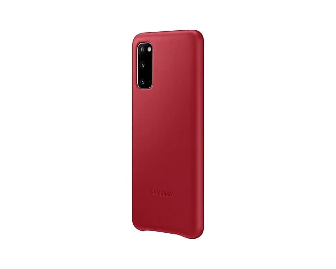 HUSA Smartphone Samsung, pt Galaxy S20, tip back cover (protectie spate), piele, ultrasubtire, rosu, "EF-VG980LREGEU" — miniatură
