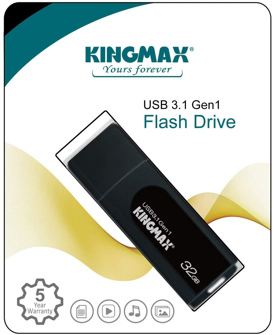 MEMORIE USB 3.2 Gen 1 KINGMAX 32 GB, cu capac, plastic, negru, "KM32GPB07B" — miniatură