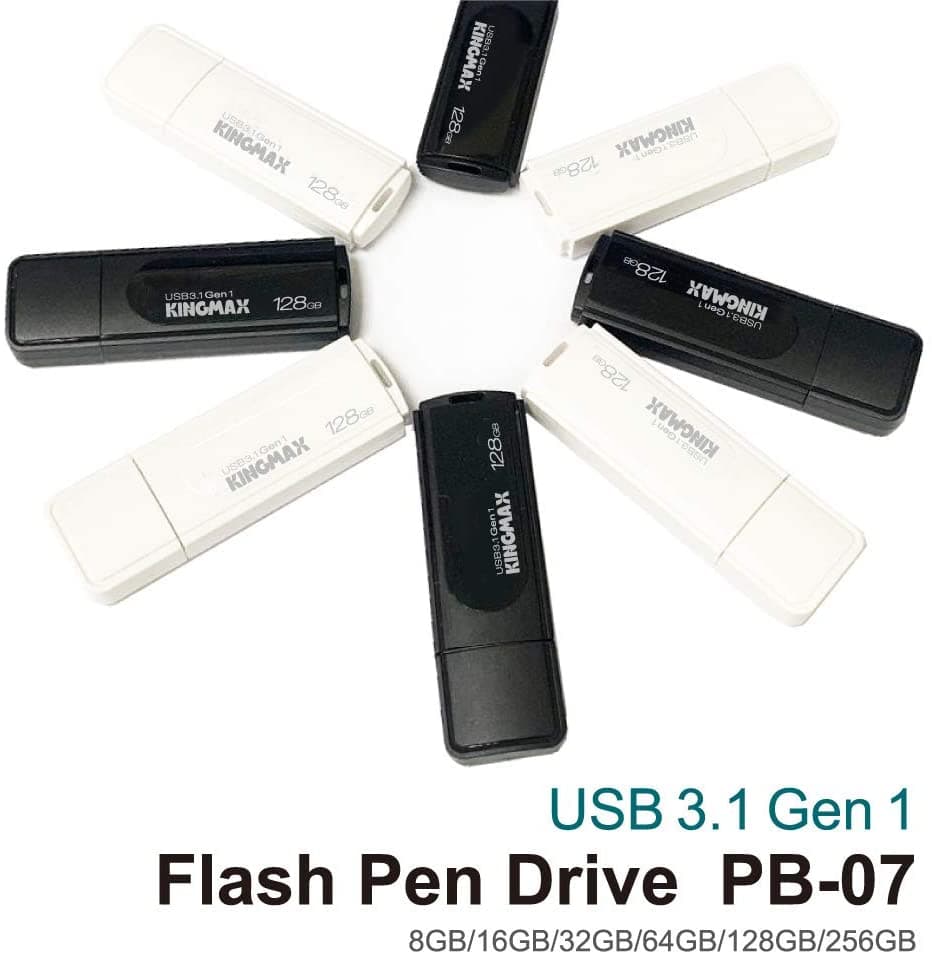 MEMORIE USB 3.2 Gen 1 KINGMAX 32 GB, cu capac, plastic, negru, "KM32GPB07B" — miniatură