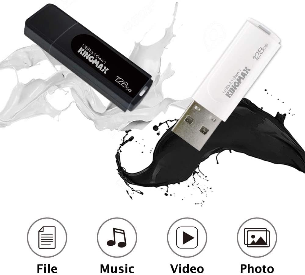 MEMORIE USB 3.2 Gen 1 KINGMAX 32 GB, cu capac, plastic, alb, "KM32GPB07W" — miniatură