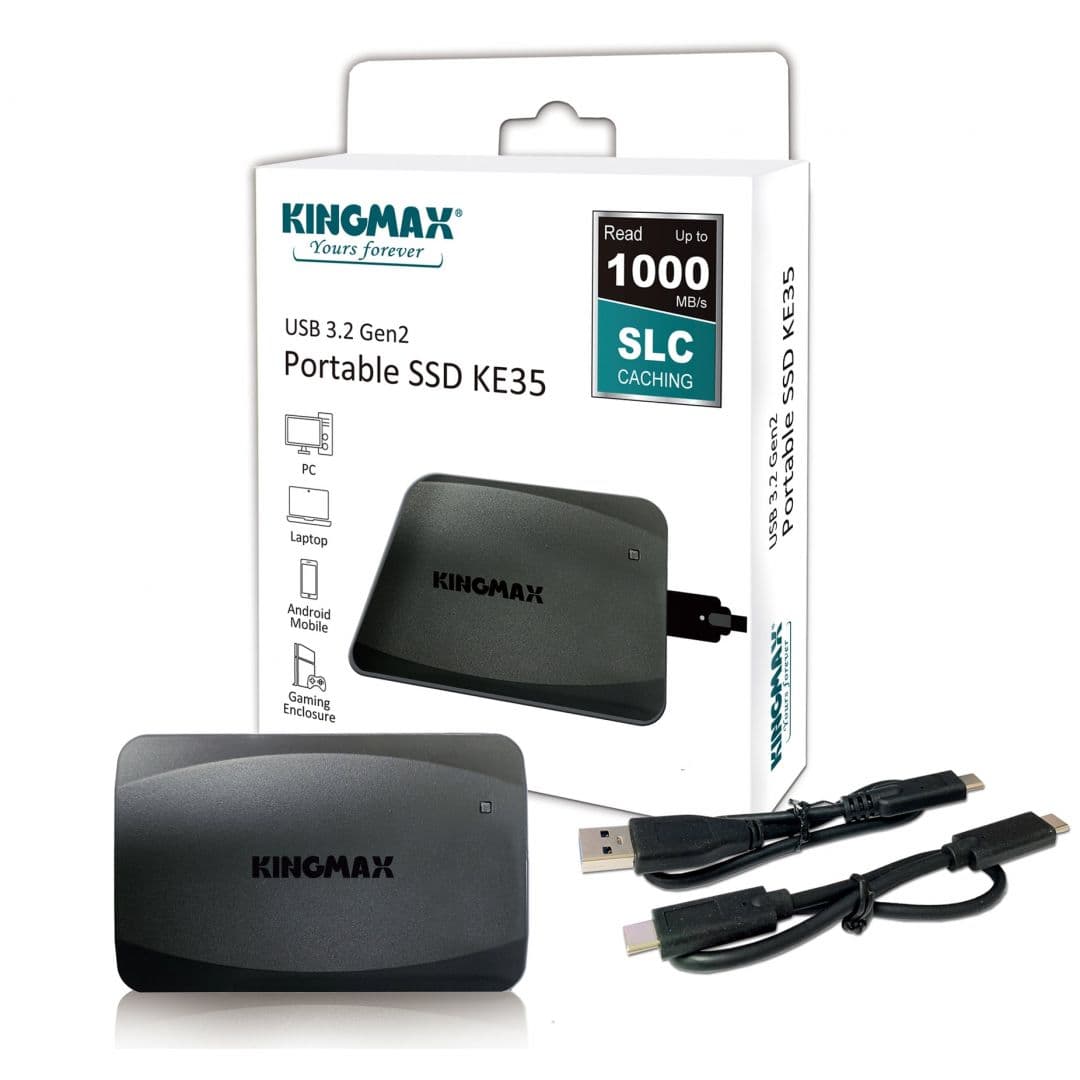 SSD extern KINGMAX KE35, 500 GB, 2.5 inch, USB 3.2, 3D Nand, R/W: 1.000/600 MB/s, "KM500GKE35BK" — miniatură
