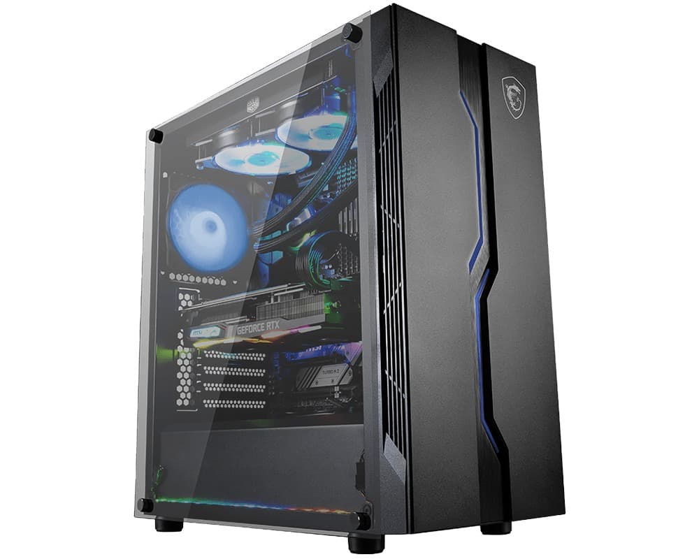 CARCASA MSI Middle Tower, ATX, "MAG VAMPIRIC 010M", fara sursa, sticla securizata, fan x 1, USB 3.2 gen 2x1, USB 2.0x2, Jack 3.5 mmx1, mesh, negru "MAG VAMPIRIC 010M" — miniatură