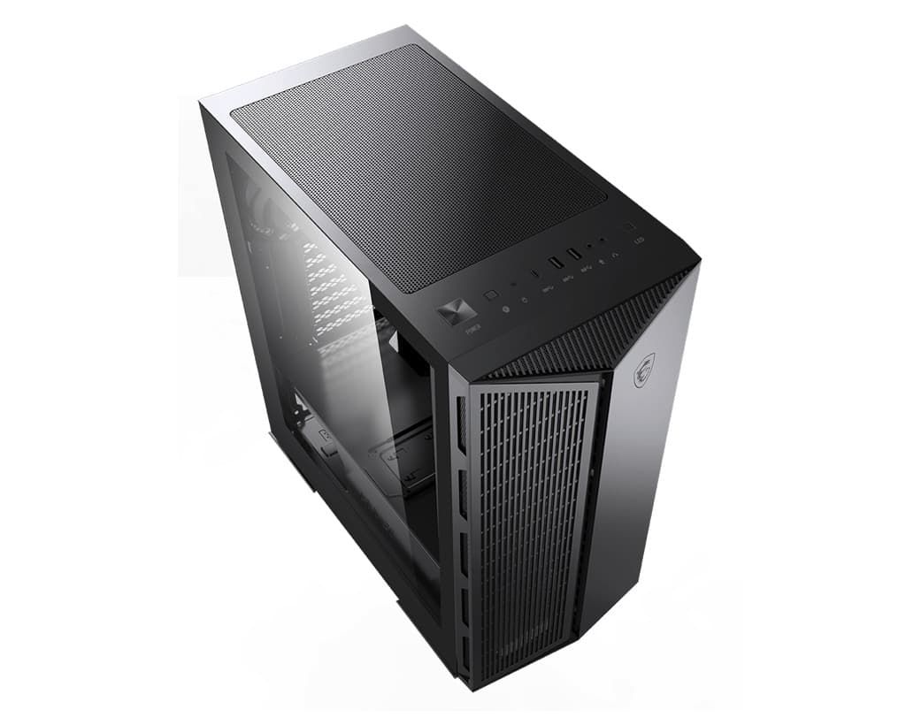 CARCASA MSI Middle Tower, ATX, "MPG GUNGNIR 110M", fara sursa, sticla securizata, fanx4, USB 3.2 gen 1x2, USB 3.2 gen 2 Type-Cx2, Jack 3.5 mmx2, mesh, negru "MPG GUNGNIR 110M" — miniatură