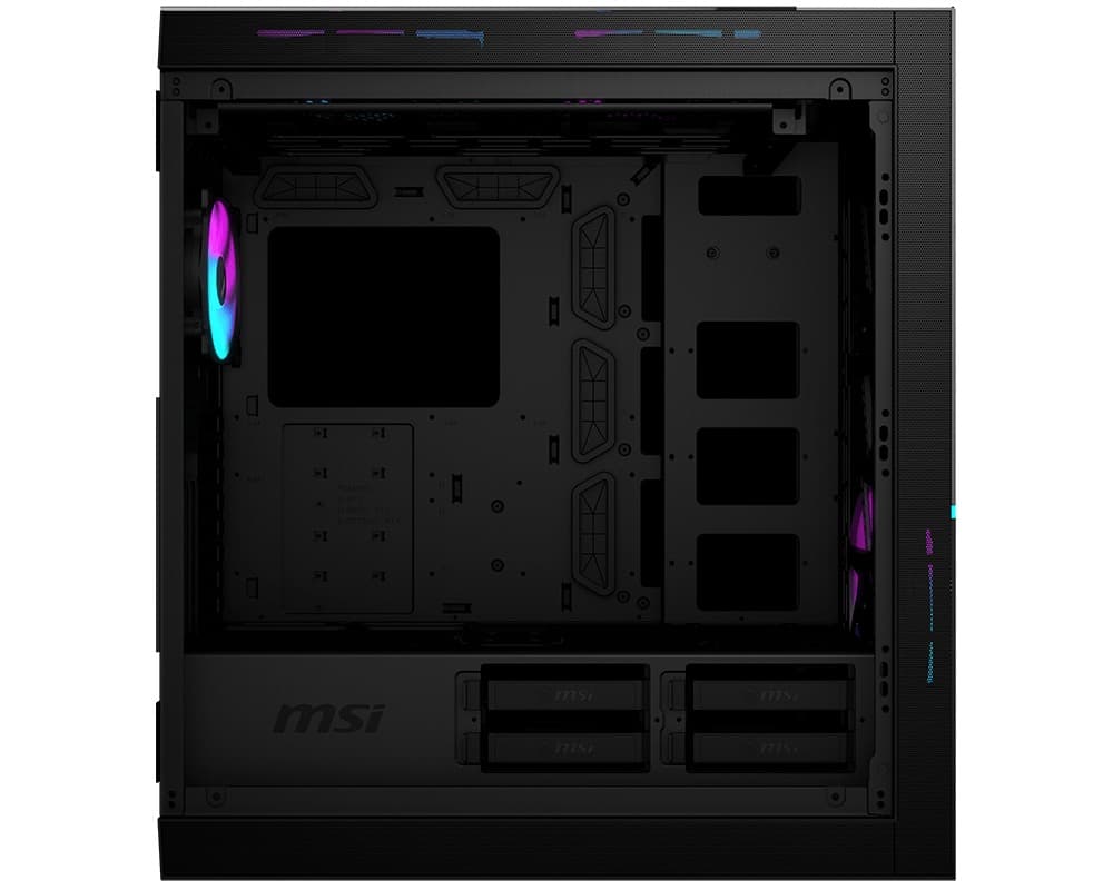 CARCASA MSI Middle Tower, E-ATX, "MPG SEKIRA 500X", fara sursa,sticla securizata,fanx5,USB 3.2 gen 1x4,USB 3.2 gen2 Type-Cx1,Jack 3.5 mmx1,mesh,negru "MPG SEKIRA 500X" — miniatură