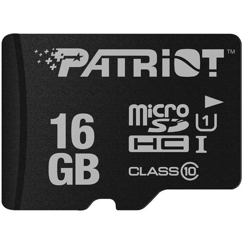 CARD MicroSD PATRIOT, 16 GB, MicroSDHC, clasa 10, standard UHS-I U1, "PSF16GMDC10"