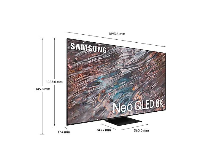 QLED TV Samsung, 214 cm/ 85 inch, Smart TV | Internet TV, ecran plat, rezolutie 8K UHD 7680 x 4320, boxe 70 W, "QE85QN800A" — miniatură