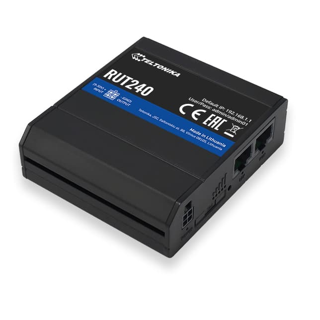TELTONIKA RUT240 06E000 Compact Industrial 4G LTE & WiFi cellular router with Eth & I/O, "RUT24006E000"