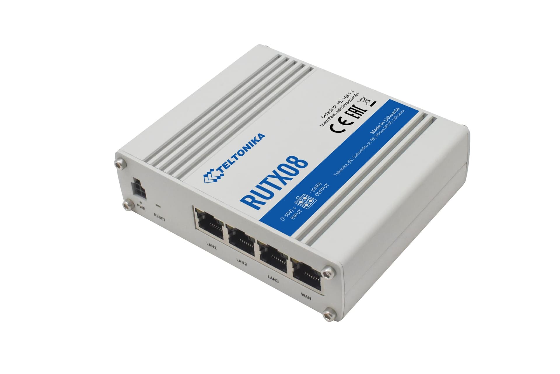ROUTER Teltonika "RUTX08", 1 x WAN port 10/100/1000 Mbps, 4 x LAN port 10/100/1000 Mbps, USB 2.0 "RUTX08000000"