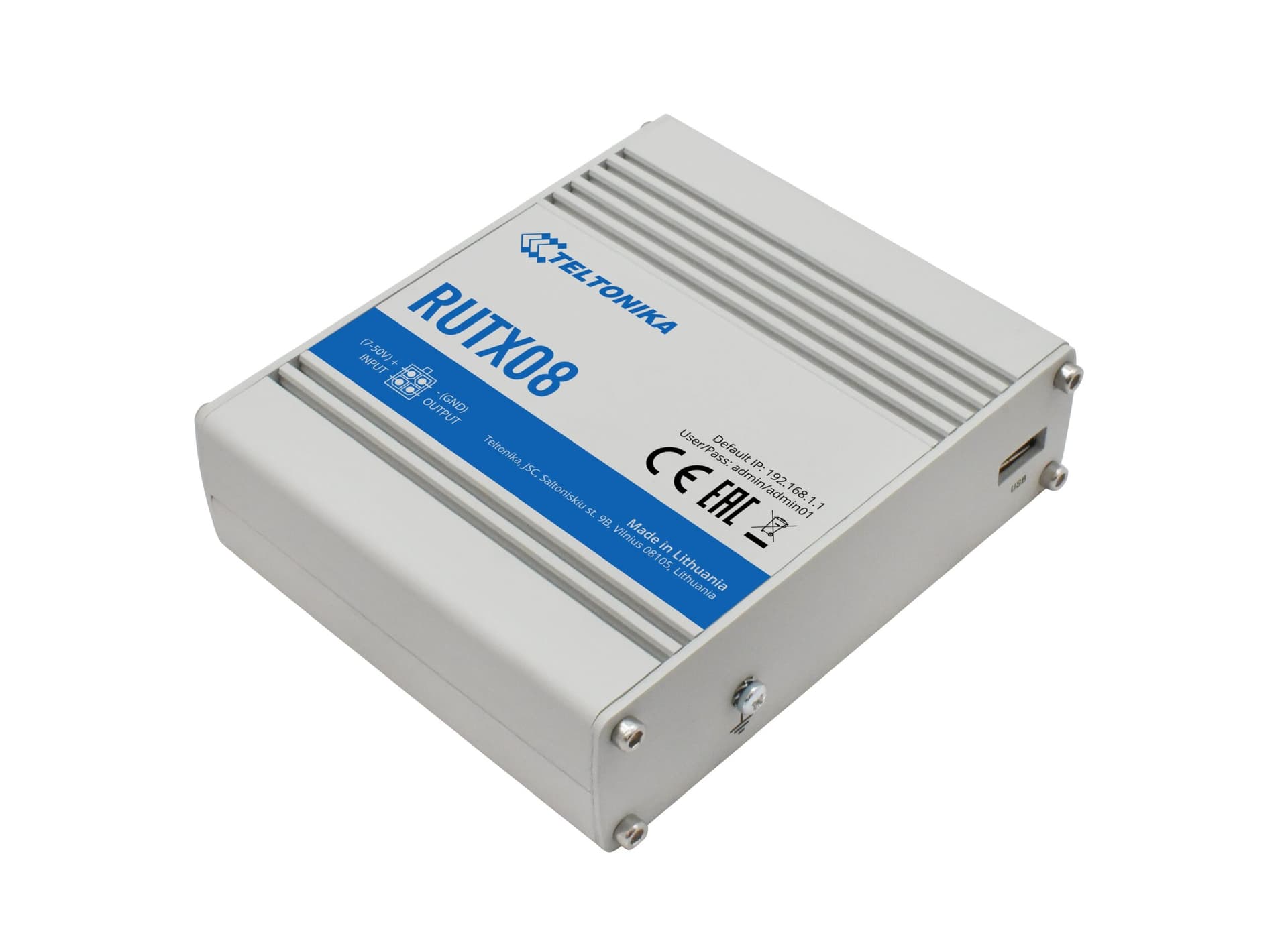 ROUTER Teltonika "RUTX08", 1 x WAN port 10/100/1000 Mbps, 4 x LAN port 10/100/1000 Mbps, USB 2.0 "RUTX08000000" — miniatură