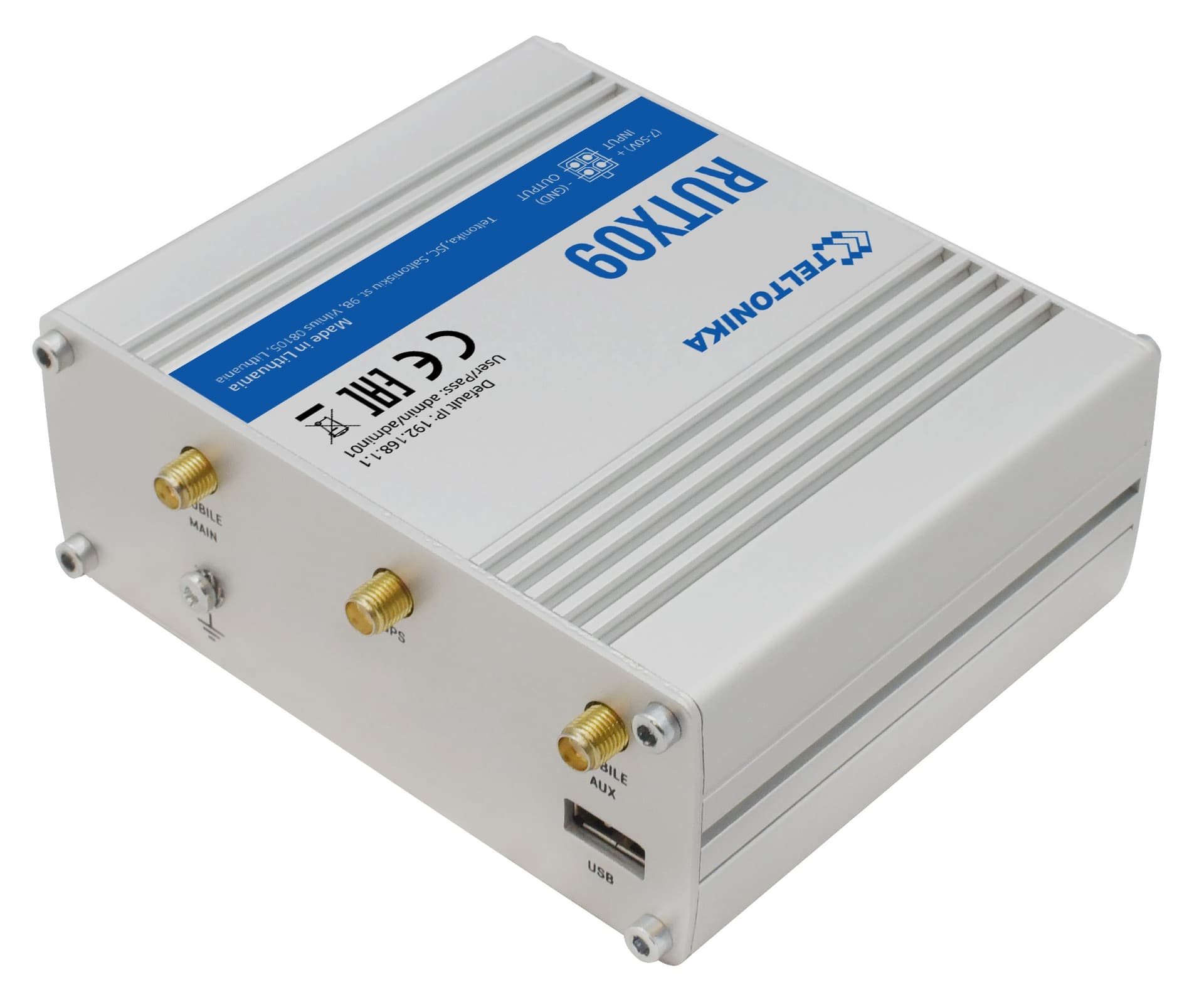 ROUTER LTE Teltonika "RUTX09", 1 x WAN port 10/100/1000 Mbps, 3 x LAN port 10/100/1000 Mbps, 4G (LTE) Cat 6 viteza max. 300 Mbps, 3G 42 Mbps, 2G 236.8 kbps "RUTX09000000" — miniatură