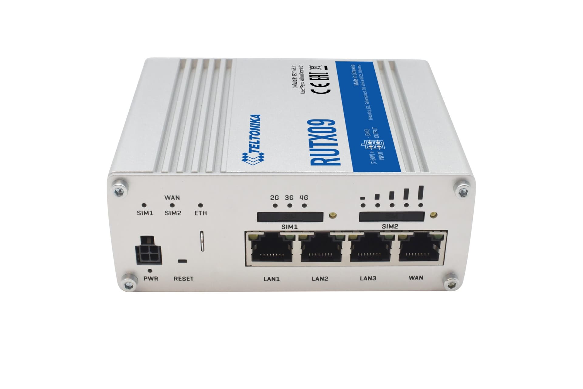 ROUTER LTE Teltonika "RUTX09", 1 x WAN port 10/100/1000 Mbps, 3 x LAN port 10/100/1000 Mbps, 4G (LTE) Cat 6 viteza max. 300 Mbps, 3G 42 Mbps, 2G 236.8 kbps "RUTX09000000" — miniatură