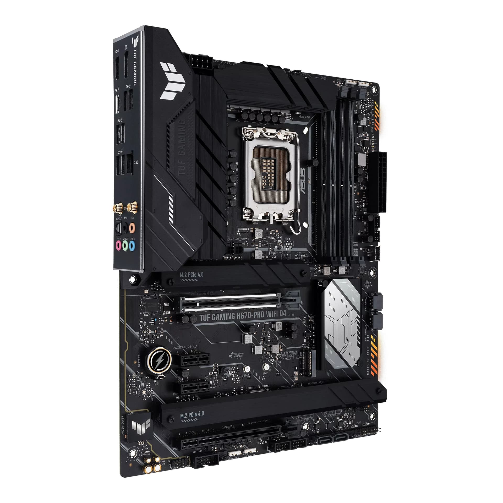 PLACA de BAZA Asus "TUF GAM H670-PRO WIFI D4", skt LGA 1700, ATX, Intel H710, 4 x DDR4, max. 128 GB, 4 x SATA, 4 x M.2, 7.1, "TUF GAM H670-PRO WIFI D4" — miniatură