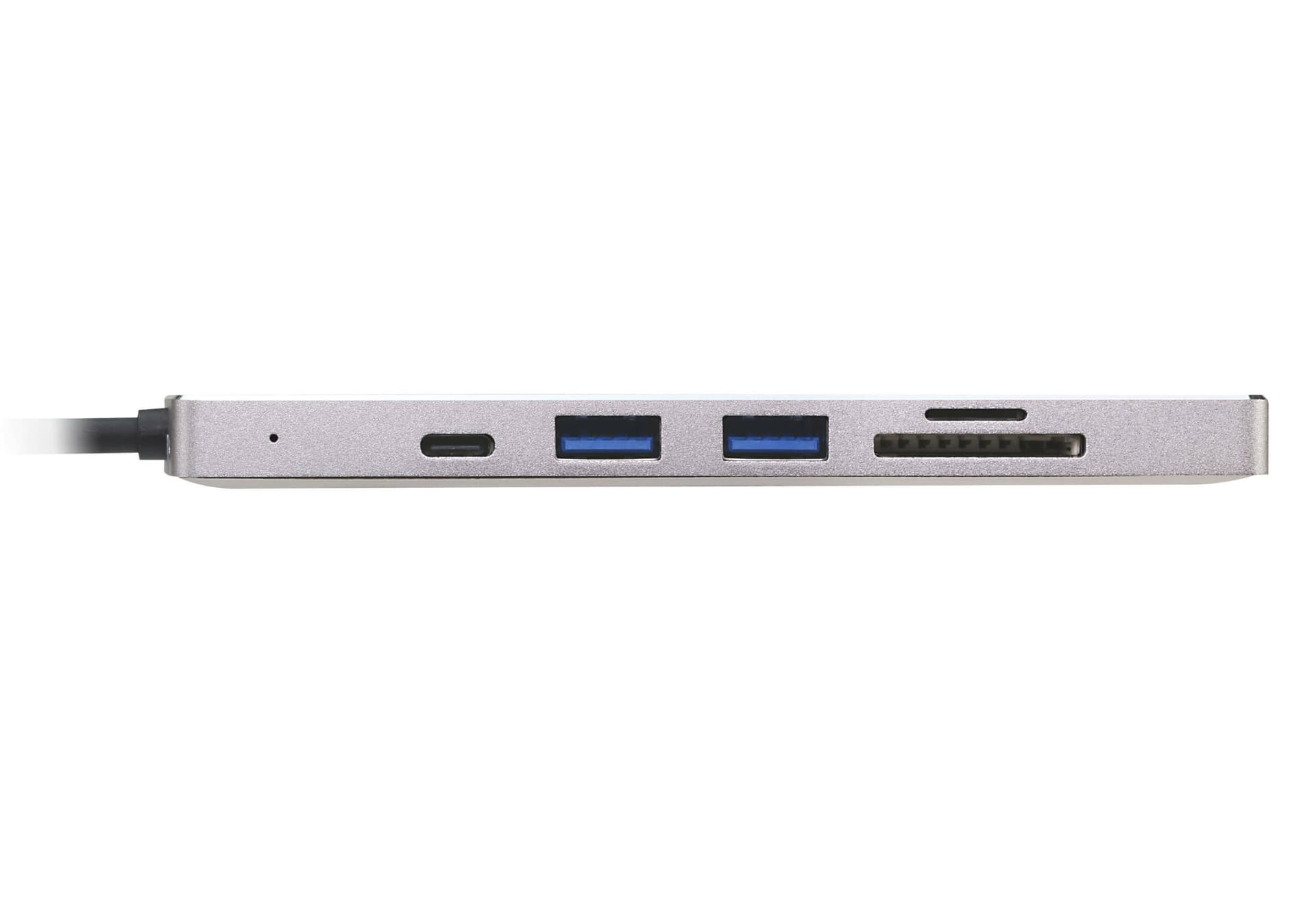 DOCKING Station ATEN universal, conectare PC USB Type C, USB 3.1 x 2, USB Type C x 1, card reader SD/microSD x 1, HDMI x 1, NB 60 W, gri, "UH3239-AT" — miniatură