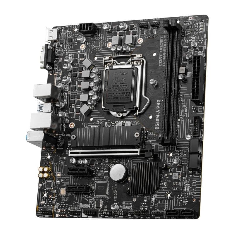 PLACA de BAZA MSI "B560M-A PRO", skt LGA 1200, mATX, Intel B560, 2 x DDR4, max. 64 GB, 6 x SATA, 1 x M.2, 7.1, "B560M-A PRO" — miniatură