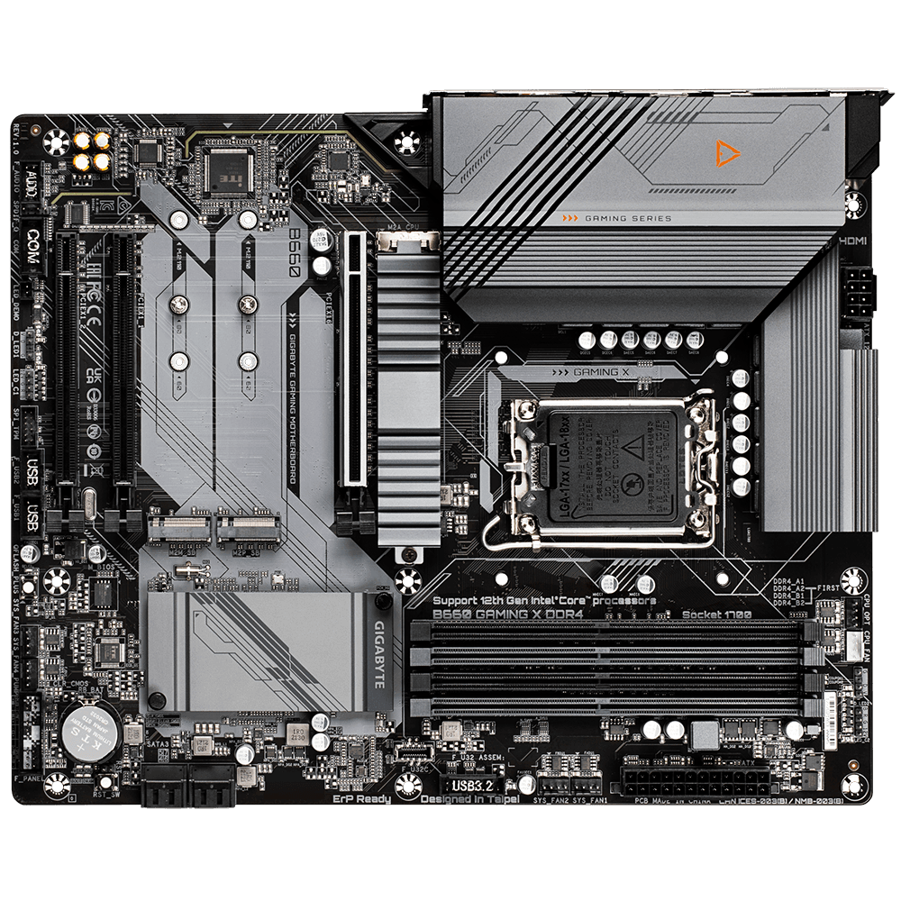 PLACA de BAZA Gigabyte "B660 GAMING X DDR4", skt LGA 1700, ATX, Intel B660, 4 x DDR4, max. 128 GB, 4 x SATA, 3 x M.2, 7.1, "B660 GAMING X DDR4" — miniatură