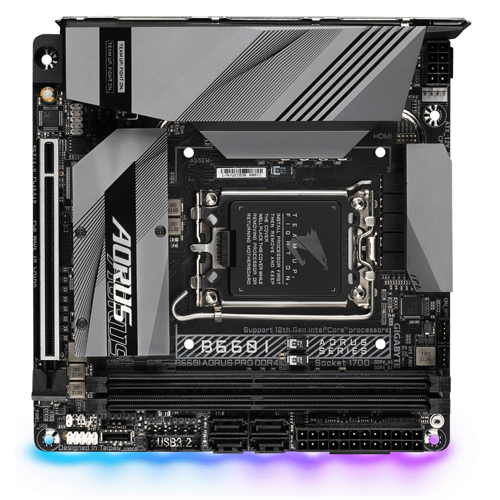 PLACA de BAZA Gigabyte "B660I AORUS PRO D4", skt LGA 1700, mATX, Intel B660, 2 x DDR4, max. 64 GB, 4 x SATA, 1 x M.2, 7.1, "B660I AORUS PRO D4"